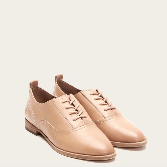 $328 Frye Grace Oxford Light Pink Real Leather Lace Up Casual Formal Work Flat - Picture 3 of 16